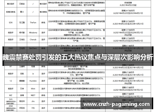 魏震禁赛处罚引发的五大热议焦点与深层次影响分析 魏震禁赛处罚引发的五大热议焦点与深层次影响分析